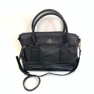 Kate Spade Handbag Black Pebbled Leather Shoulder Satchel Purse